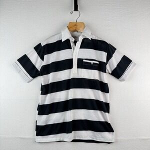 Vtg Jordan‎ Christopher Thin Polo Shirt Men's Medium Stripe Pocket Short Sleeve